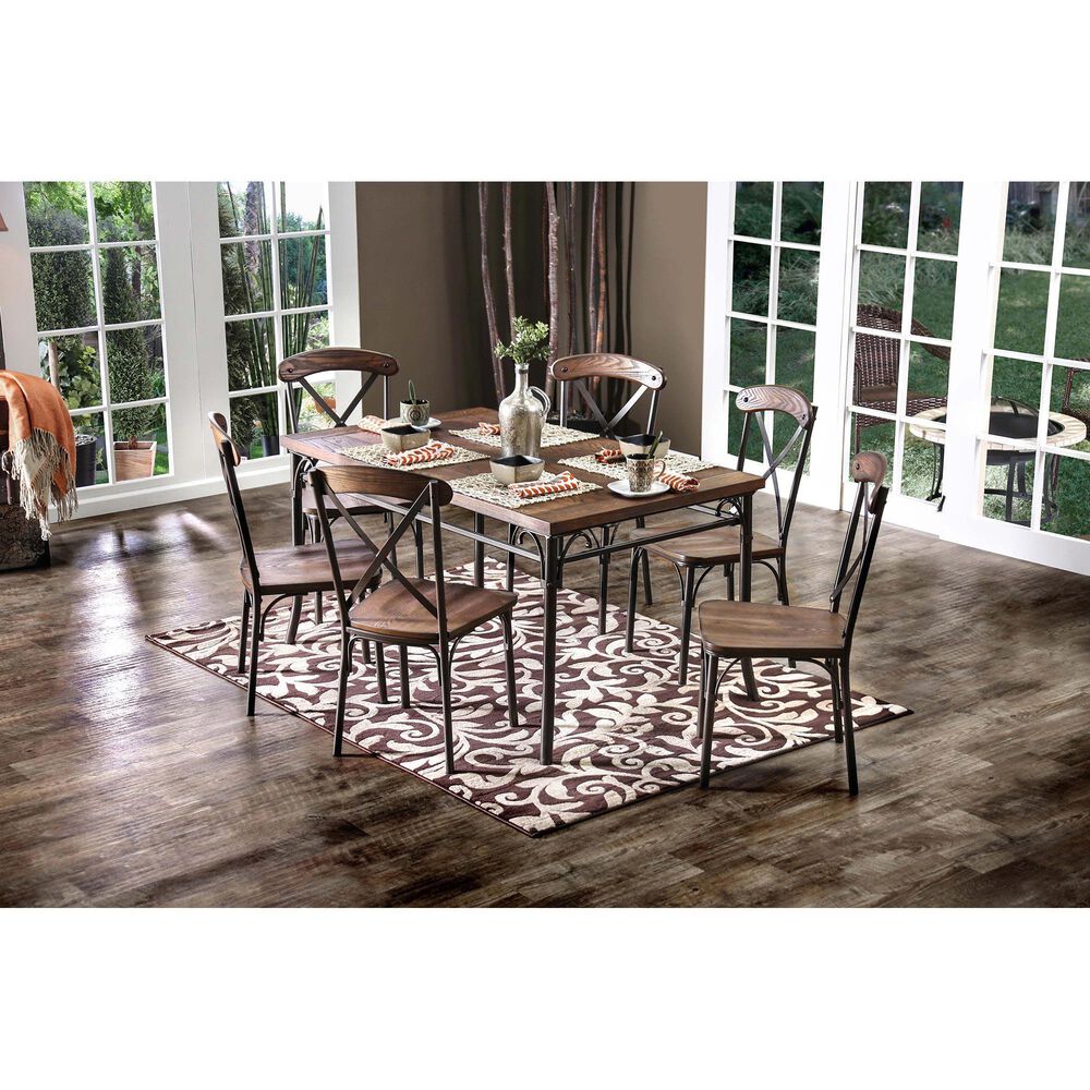 Furniture of America Alford Side Chair in Natural Elm and Bronze &#40;Set of 2&#41;, , large