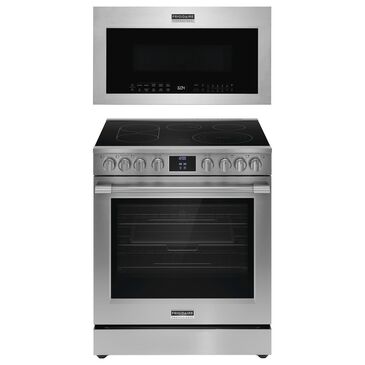 Frigidaire Professional 2-Piece Kitchen Package with 6.2 Cu. Ft. Electric Range and 1.9 Cu. Ft. Over-The-Range Microwave in Stainless Steel, , large