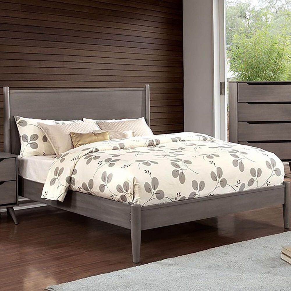 Furniture of America Lennart 4-Piece Full Bedroom Set in Gray, , large