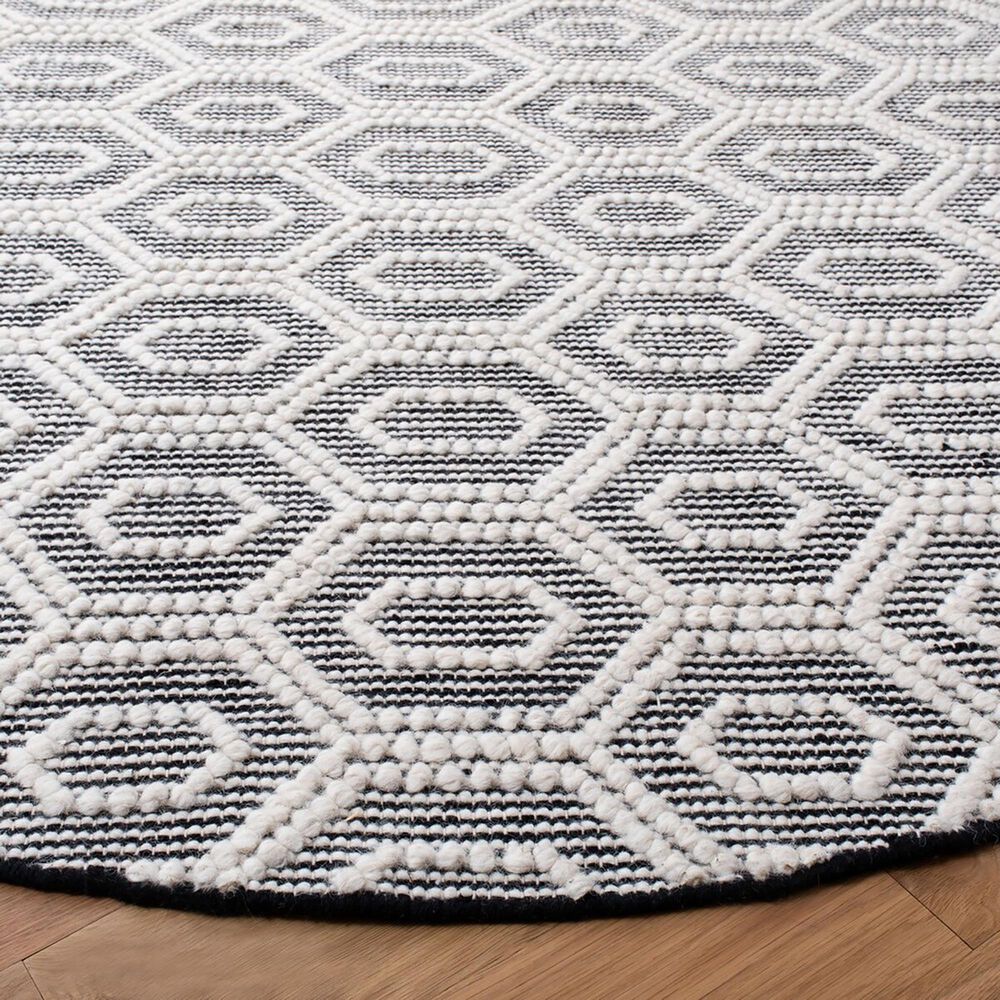 Safavieh Natura NAT476A 6&#39; Round Ivory and Black Area Rug, , large