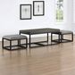 Steve Silver Furniture Yukon Rectangular Nesting Coffee Table with 2 Stools in Walnut and Black, , large