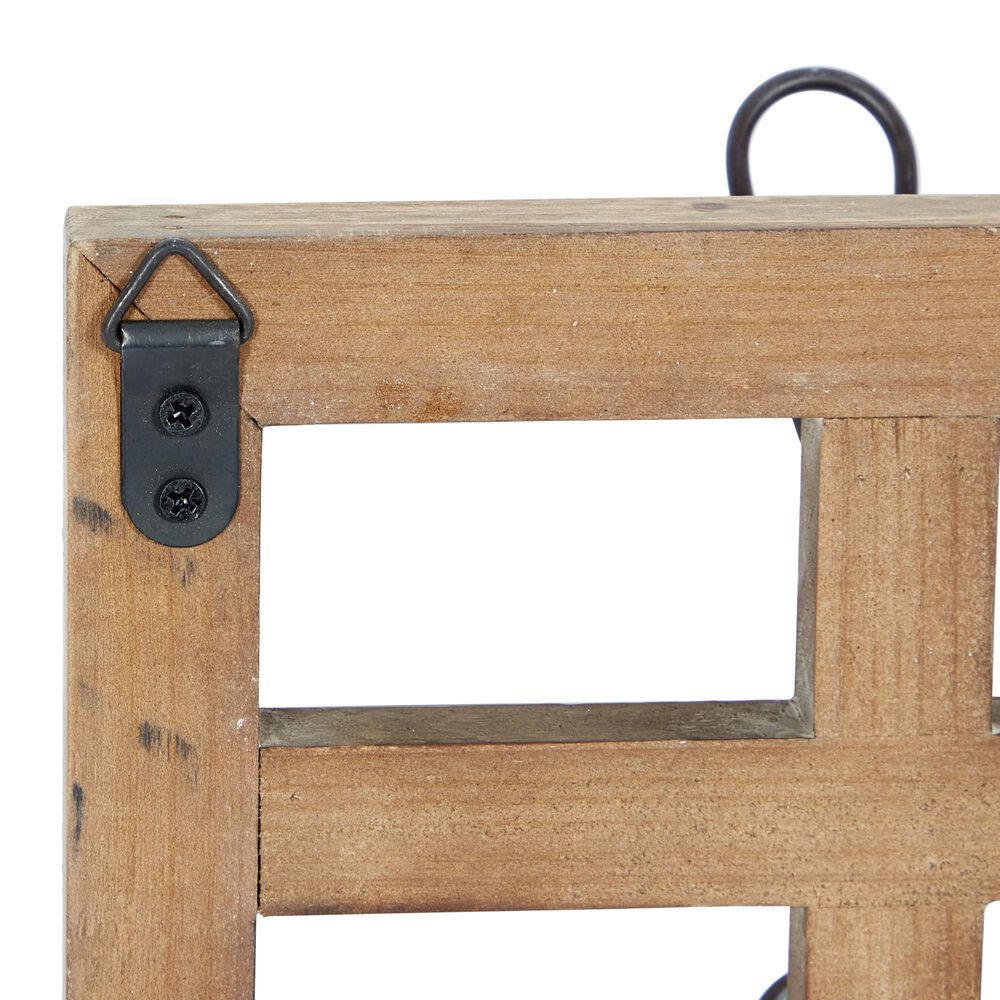 Maple and Jade 26&quot; x 7&quot; Wall Hook in Distressed White and Natural Brown, , large