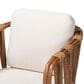 Baxton Studio Westham Arm Chair with Light Brown Rattan in White, , large