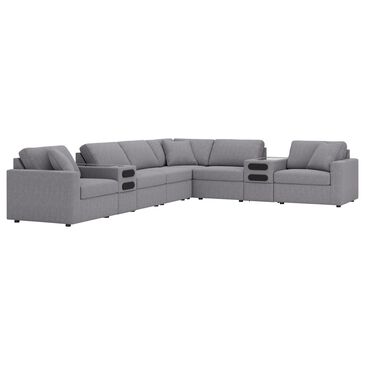 Ashley Modmax 8-Piece Reversible L-Shaped Sectional with Audio Consoles in Granite, , large