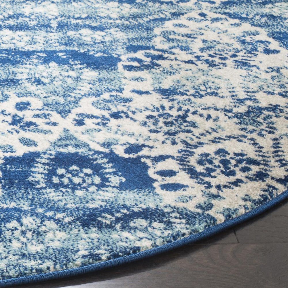Safavieh Evoke EVK266F-5R 5&#39;1&quot; Round Royal/Ivory Area Rug, , large
