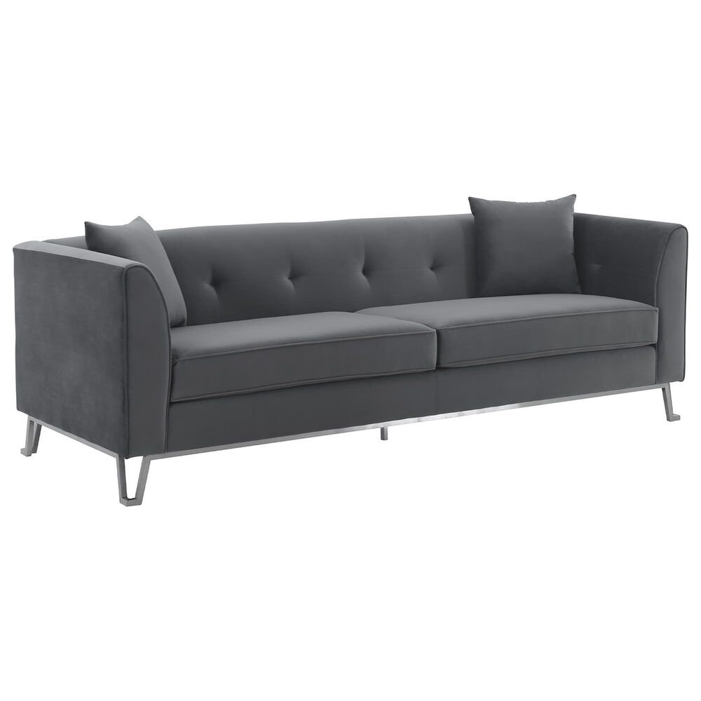 Blue River Everest Sofa in Gray/Brushed Stainless Steel, , large
