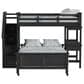 Mayberry Hill Hampton Twin Over Full Bunk Loft Bed with Staircase and Desk in Charcoal, , large