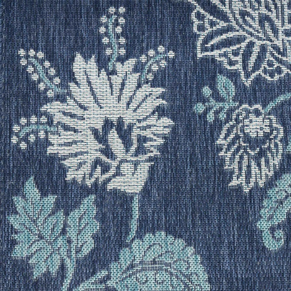 Nourison Garden Oasis GOA03 Navy 9&#39; x 12&#39; Indoor/Outdoor Area Rug, , large