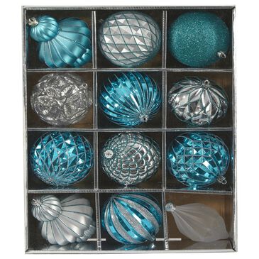 Nearly Natural Inc 12-Piece Christmas Ornament Set in Blue, , large