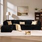 HOMLUX 5-Piece Mod Sectional with Ottoman in Black, , large