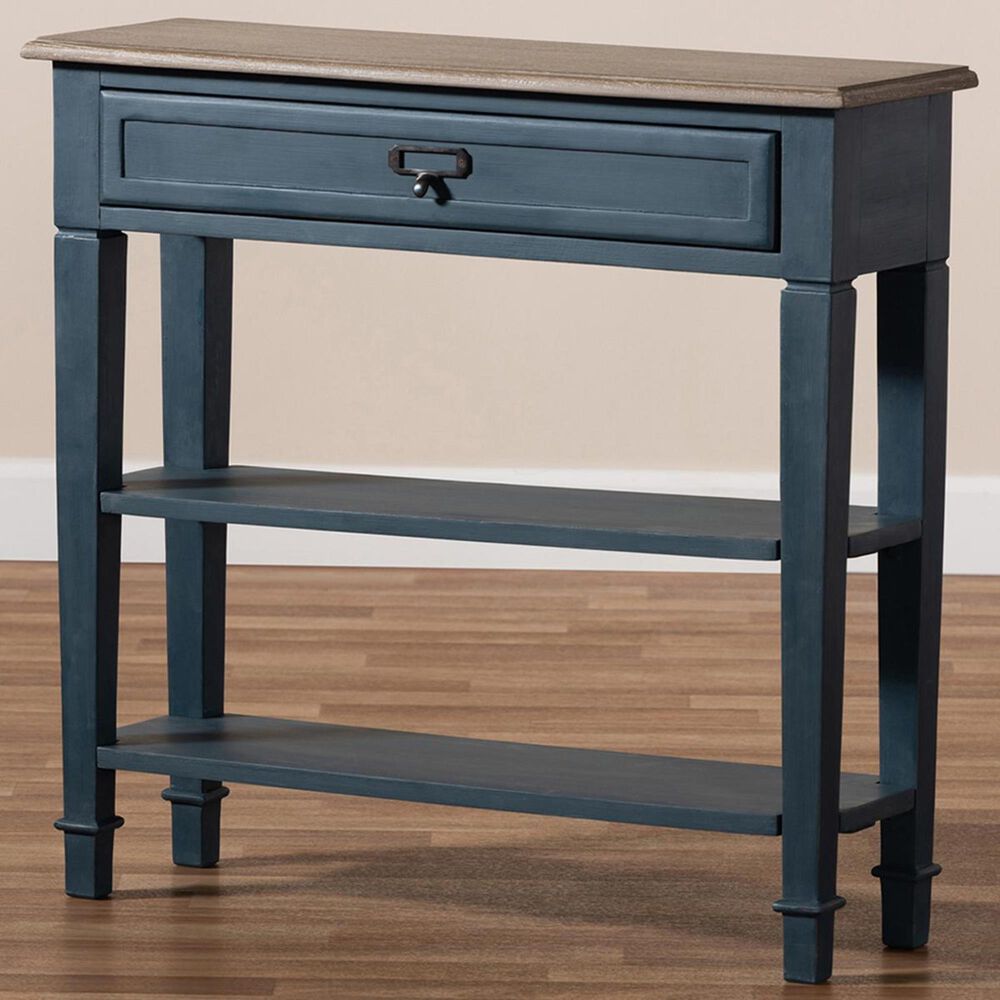 Baxton Studio Dauphine Accent Console Table in Blue, , large