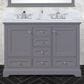 Lexora Home Dukes 48" Double Bathroom Vanity in Dark Grey with 2 cm White Quartz Top and Rectangular Sinks, , large