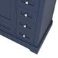 Lexora Home Dukes 48" Single Bathroom Vanity in Navy Blue with 2 cm White Quartz Top and Rectangular Sink, , large