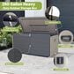 HOMLUX 260 Gal. Outdoor Storage Deck Box with Lock and Wheels in Gray, , large