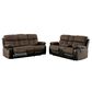 Furniture of America Engel Manual Reclining Sofa and Loveseat Set in Brown and Black, , large