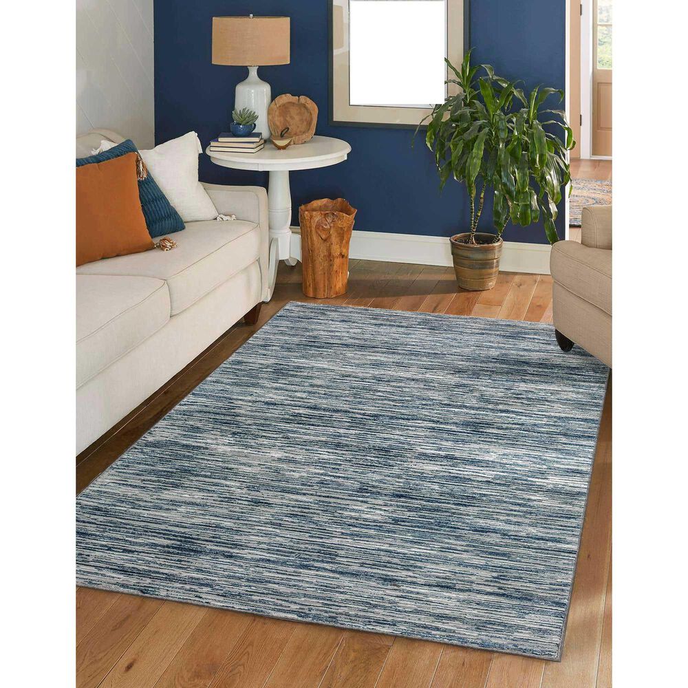 Radici USA Davide Striped 7&#39;10&quot; x 10&#39;6&quot; Blue Area Rug, , large