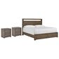 Riva Ridge Modern Loft King Storage Panel Bed with Two Nightstands in Greystone, , large