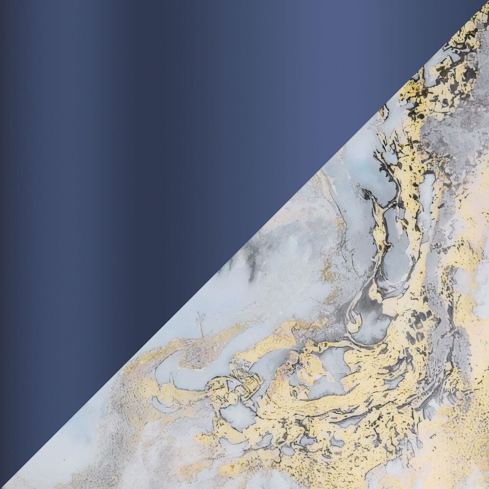 Furniture of America Gleam Round End Table in Polished Blue and Ocean, , large