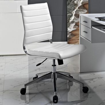 Modway Jive Armless Mid Back Office Chair in White, , large