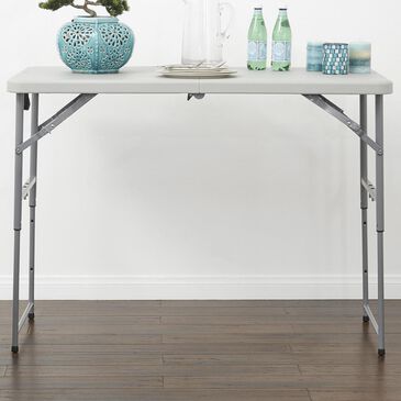 OSP Home 4" Adjustable Folding Multi-Purpose Table in Light Grey, , large