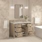 James Martin Vanities Lorelai 48" Single Vanity in Whitewashed Oak with 3 cm Eternal Jasmine Pearl Quartz Top, , large