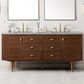 James Martin Vanities Amberly 72" Double Bathroom Vanity in Walnut with 3 cm Eternal Jasmine Pearl Quartz Top and Rectangular Sinks, , large