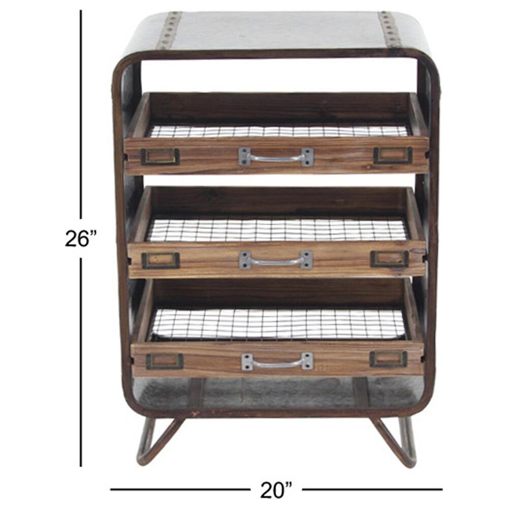 Uma Enterprises Industrial Chest in Brown and Gray, , large