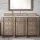 James Martin Vanities Bristol 60" Single Bathroom Vanity in Whitewashed Walnut with 3 cm Victorian Silver Quartz Top and Rectangular Sink, , large
