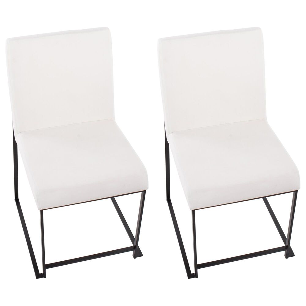 Lumisource Fuji Side Chair with White Cushion in Black &#40;Set of 2&#41;, , large