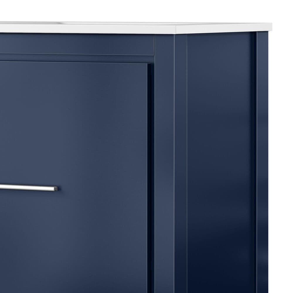 Lexora Home Lafarre 48&quot; Double Bathroom Vanity in Navy Blue with 2 cm White Cultured Marble Top and Rectangular Sinks, , large
