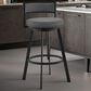 Blue River Roman 26" Swivel Counter Stool in Gray and Black, , large