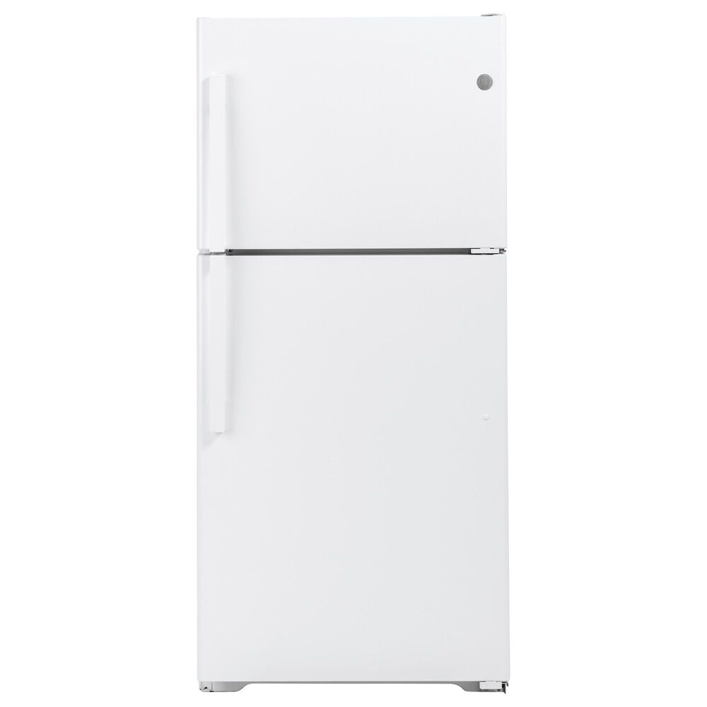 GE Appliances 19.2 Cu. Ft. Top Freezer Refrigerator Energy Star with Reversible Door in White, , large