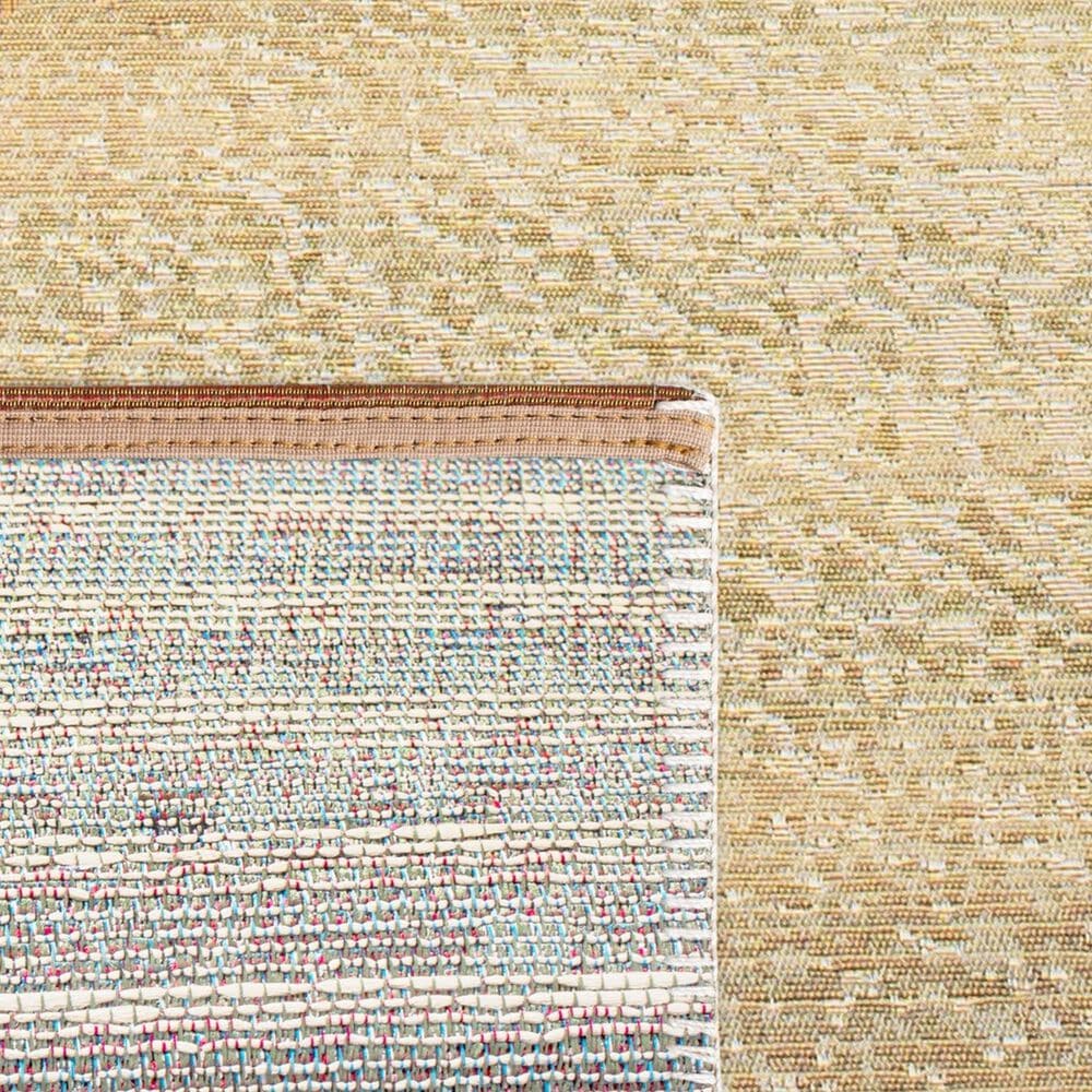 Safavieh Barbados Tropical Beach BAR550 6&#39;6&quot; Square Gold and Blue Indoor/Outdoor Area Rug, , large