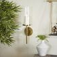 Maple and Jade 23" Single Indoor/Outdoor Wall Mount Candle Holder in Polished Gold and Clear, , large