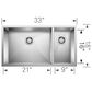 Blanco Precision 33" 70/30 Double Bowl Kitchen Sink in Satin Polished, , large