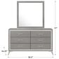 New Heritage Design Huxley 6-Drawer Dresser and Mirror in Gray, , large