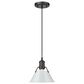 Golden Lighting Orwell 1-Light Small Pendant with Dusky Blue Shade in Matte Black, , large