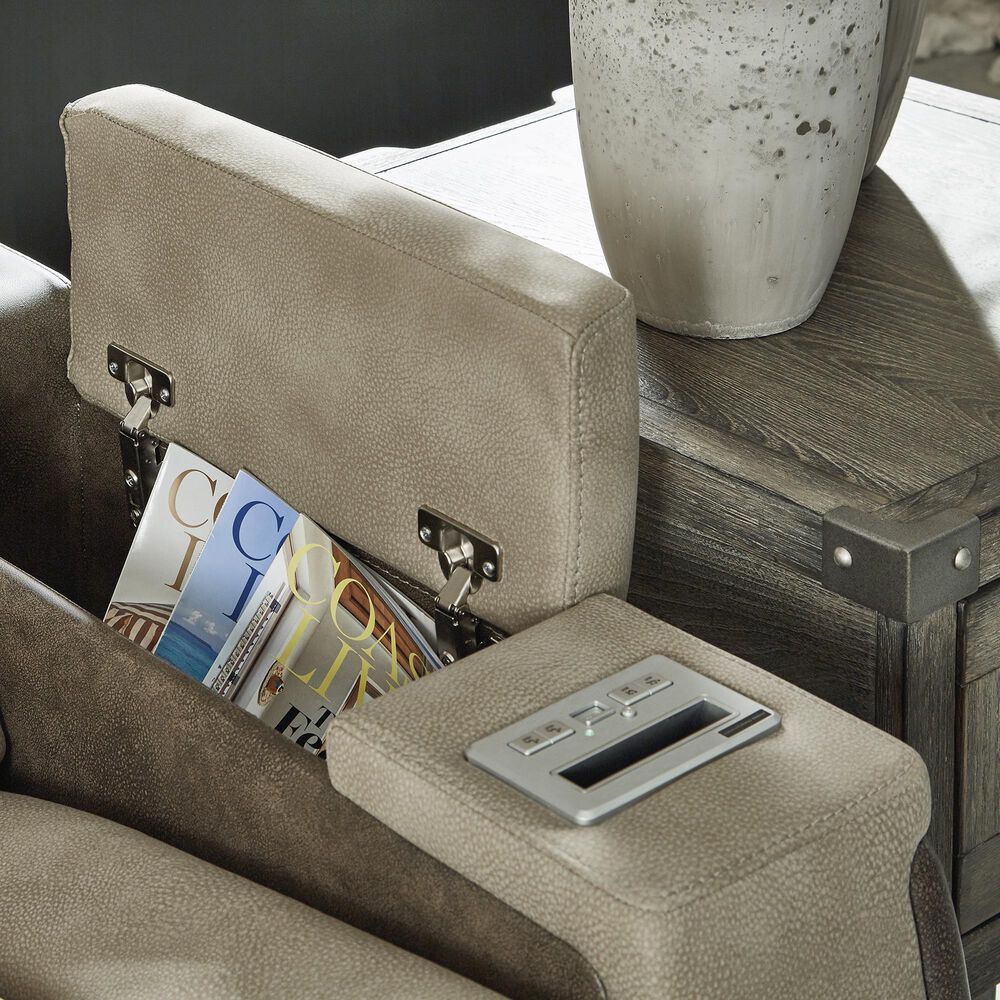 Ashley Next-Gen DuraPella Power Reclining Loveseat with Console in Sand, , large