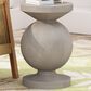 Hearth and Haven Outdoor Sculptural Round End Table with Pedestal Base in Natural, , large