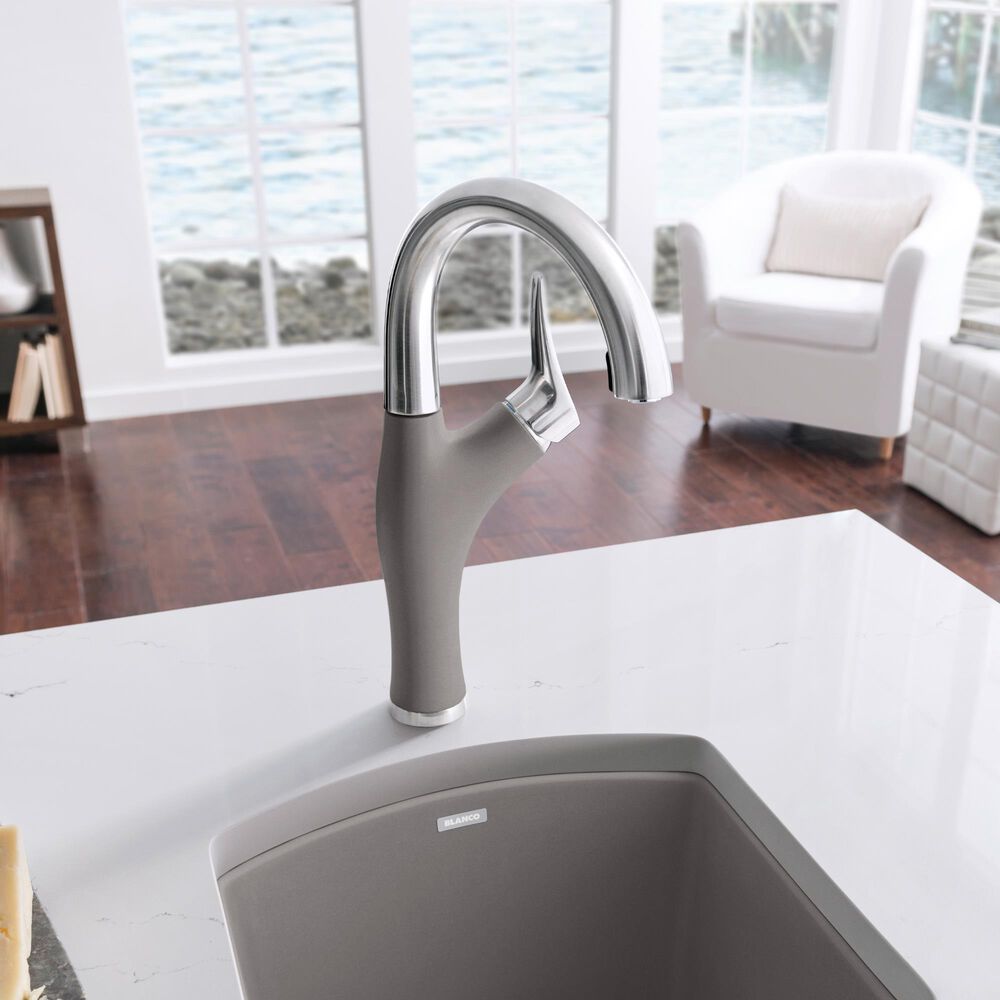 Blanco Artona 1.5 GPM Bar Faucet in Stainless Steel and Truffle, , large