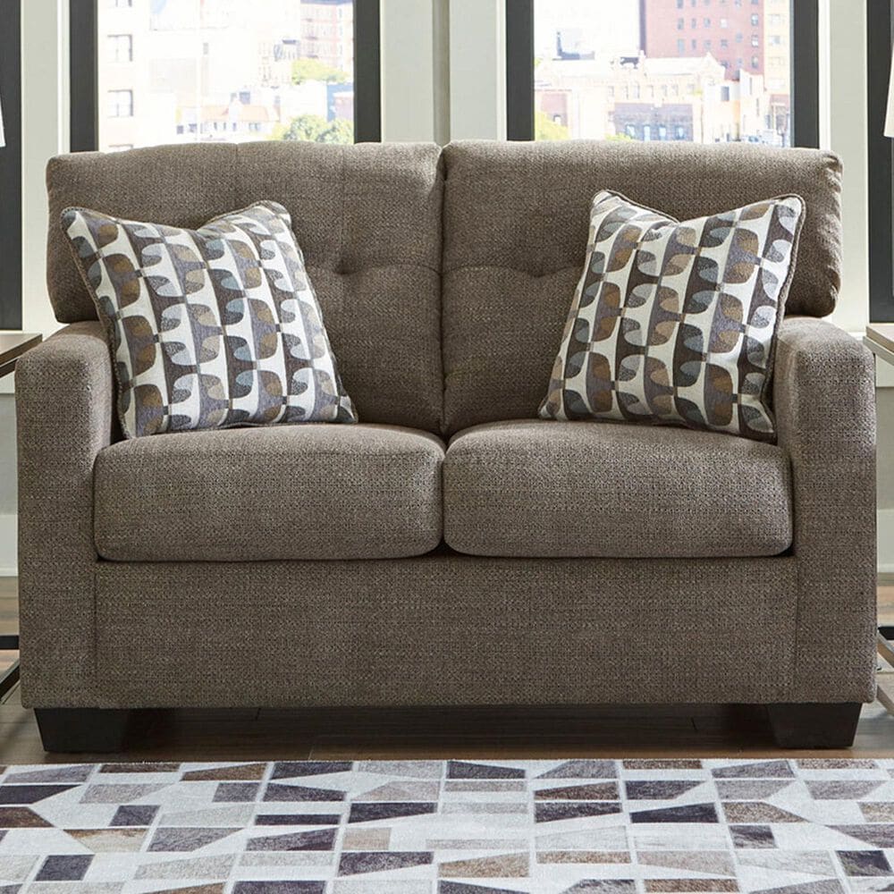 Ashley Mahoney Stationary Loveseat in Chocolate, , large