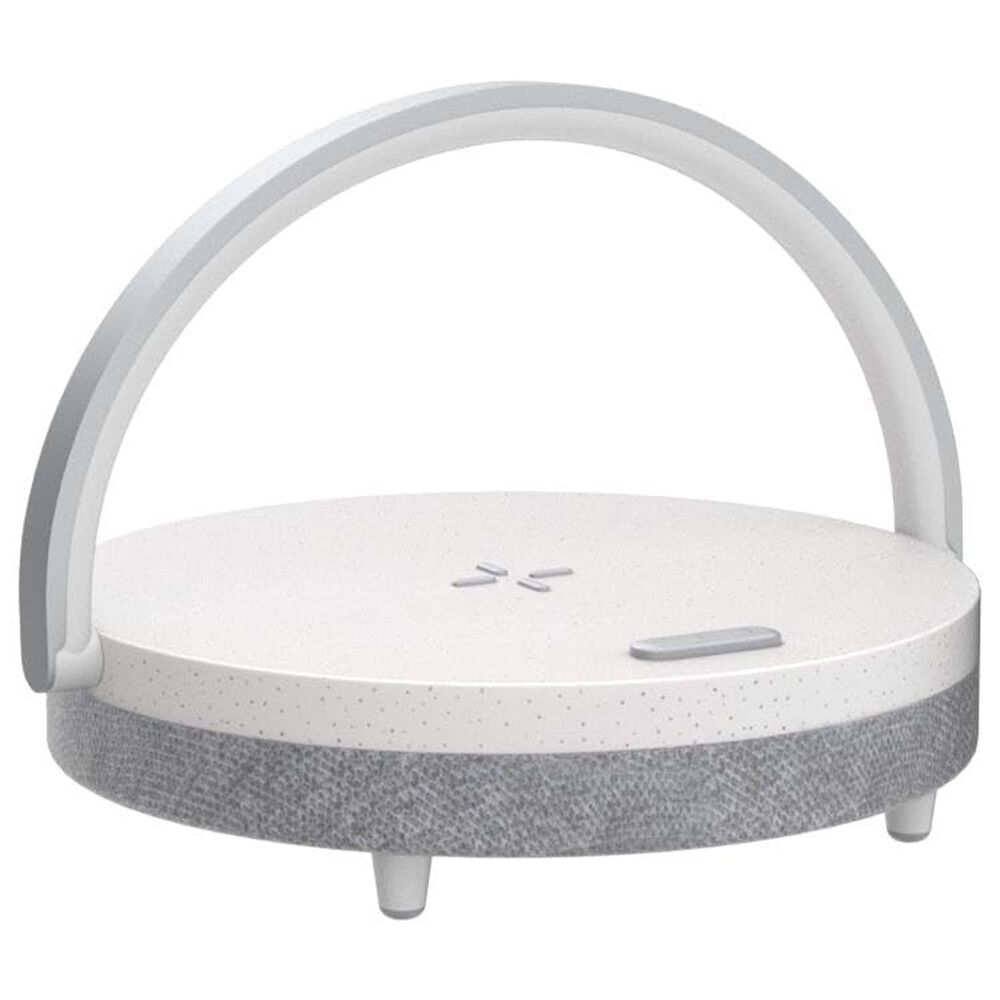 HOMLUX 4-in-1 LED Table Lamp with Portable Speaker and Wireless Charger in White and Gray, , large