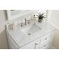 James Martin Vanities De Soto 36" Single Bathroom Vanity in Bright White with 3 cm Carrara White Marble Top and Rectangular Sink, , large