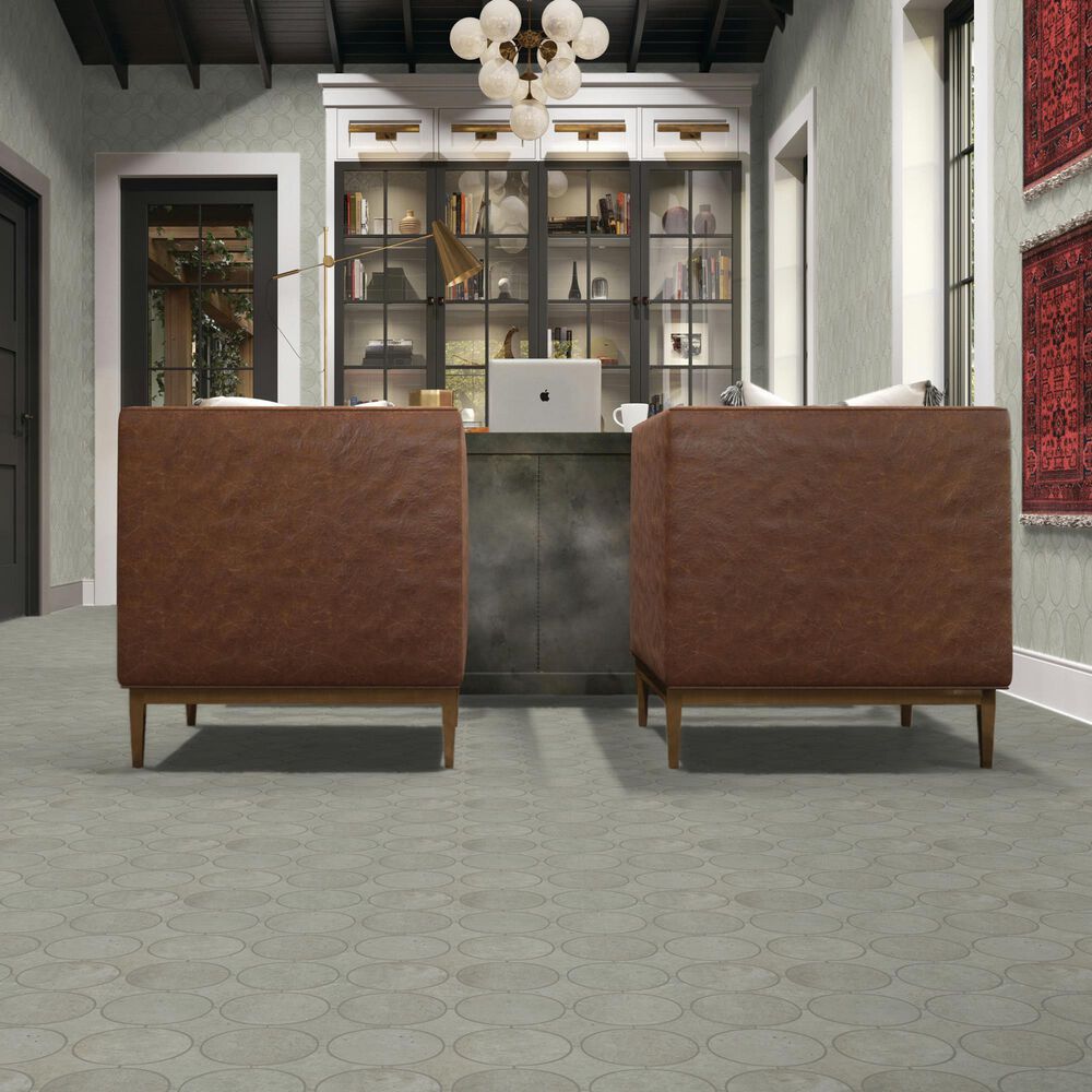 Dal-Tile Rekindle Light Grey 13.5&quot; x 13.5&quot; Canvas Dot Porcelain Mosaic Sheet, , large