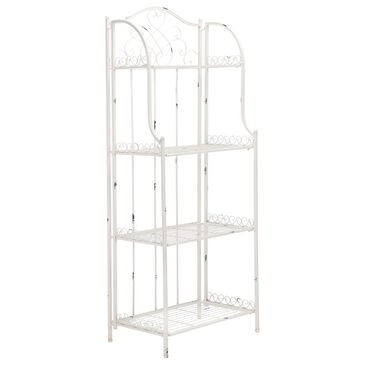 Safavieh Miki Patio 4-Tier Bakers Rack in Antique White, , large