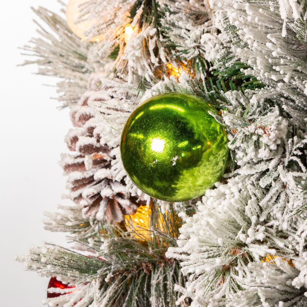 The Gerson Company 4.5&#39; Pre-Lit Pine Artificial Christmas Tree with White LED Lights in Green, , large