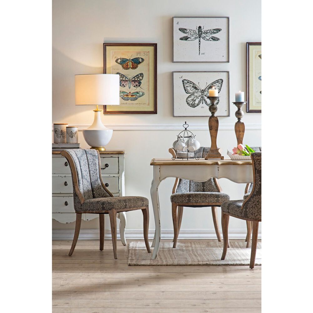 Creative Coop Arden Ceramic Table Lamp in Gold and Cream, , large