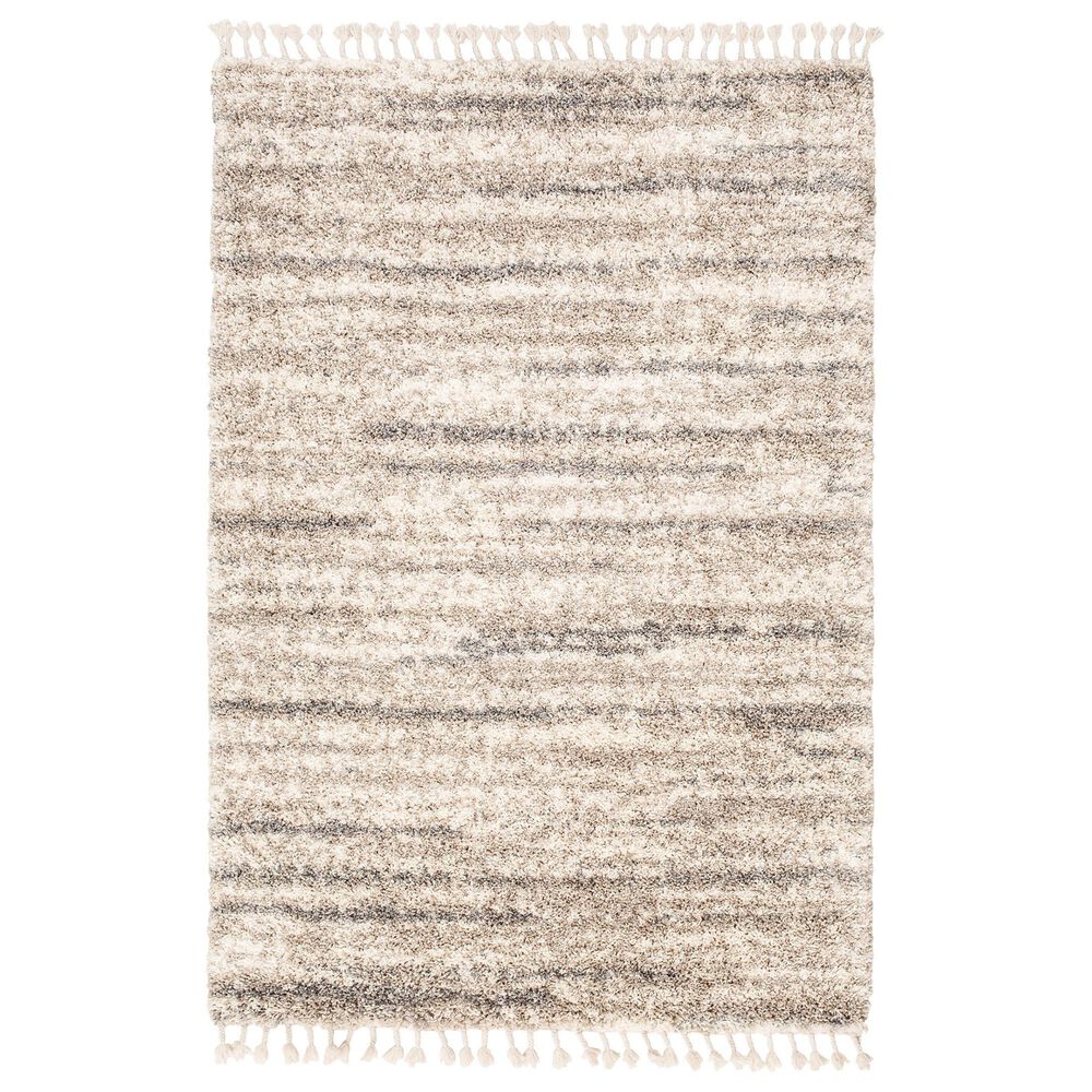 Central Oriental Castle Ohara 5" x 7"3" Cream and Beige Area Rug, , large