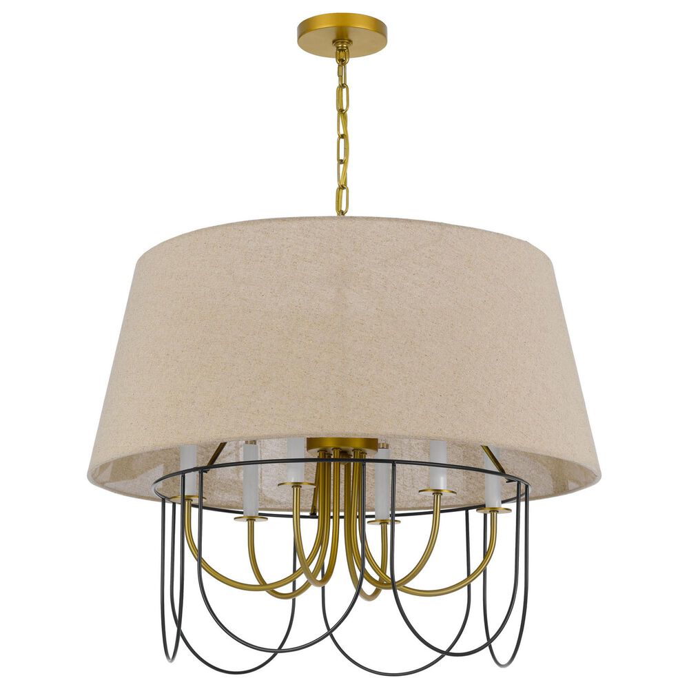 Cal Lighting Eupora 4-Light Chandelier in Antique Brass and Black, , large