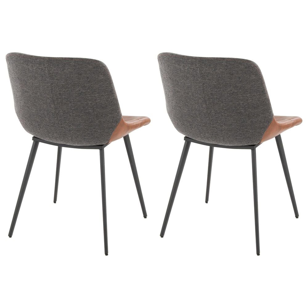 Lumisource Outlaw Side Chair with Brown and Grey Cushion in Black (Set of 2), , large